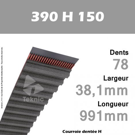 Courroie Dentée 390 H 150
